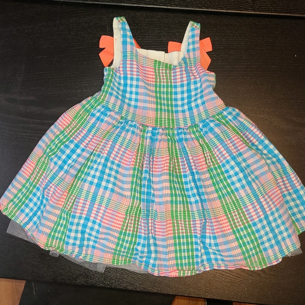 Janie and jack madras dress with bow detail on back